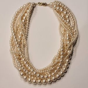 Mixed Size Pearl Torsade Necklace